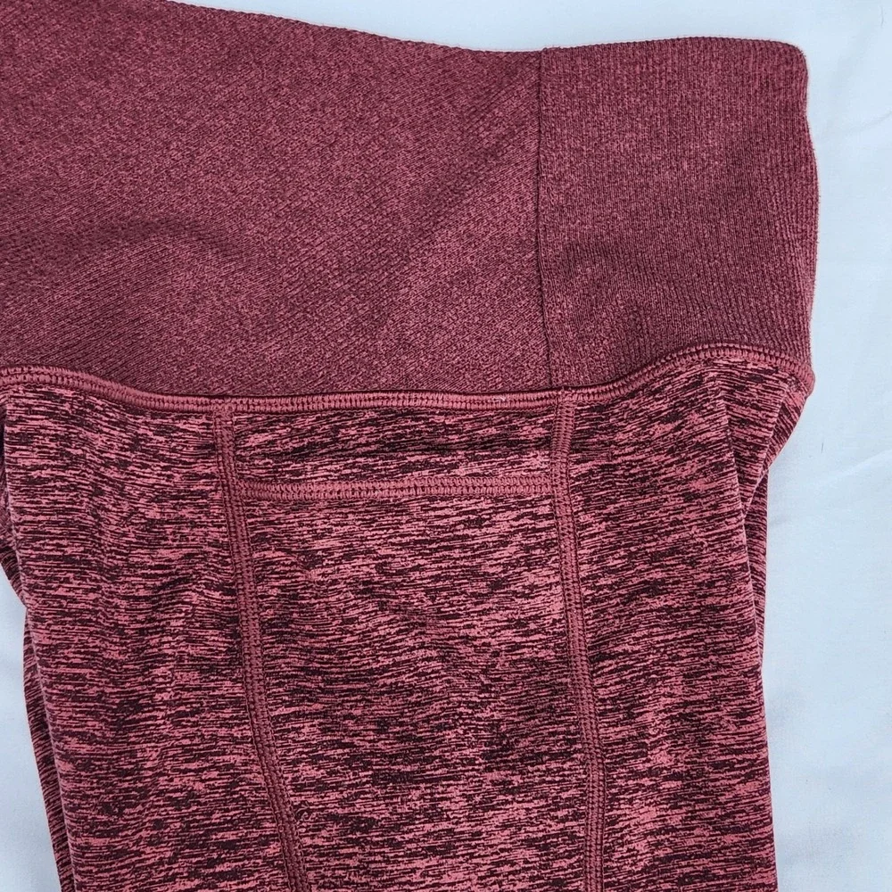 ATHLETA XXS Exhale Heel‎ Tight Burgundy Heather High Waist Leggings